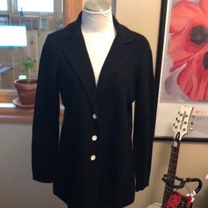 NWT W by Worth black ribbed cardigan as M